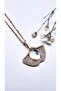 Sea Shell Motif Water Drop Steel Necklace - 4