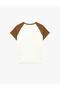 Printed Short Raglan Sleeve Slim Fit Crew Neck Crop T-Shirt - 4