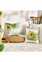 Set of 4 Sunflower Patterned Throw Pillow Covers Country Market Rustic Decorative Pillow - 3