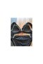 Flounced Bikini Set Navy Blue - 8
