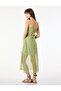 V-Neck Crisscross Straps Ruffle A-Line Slit Tulle Long Floral Dress - 2