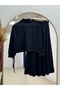 Caminda Half Zipper Side Lace-Up Skirt Suit-Mf1820 Black - 8