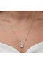 Silver Baguette Stone Choker Model Women's Necklace - 3