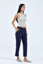 High-Waisted Straight-Leg Woven Pants with Belt for a Fitted Look - 2