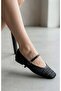 Feles belted knit detail women's ballet flats - black - 2