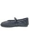 Feles belted knit detail women's ballet flats - black - 5