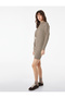 Viscose Tie Detail Striped Boat Neck Long Sleeve Mini Dress - 3