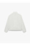 Long Sleeve Stand Collar Zippered Sweatshirt with Three Thread Stripe Detail - 5