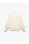 Long Sleeve Tie-Detail Scarf Neck Satin Blouse - 5