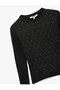 Long Sleeve Crew Neck Stone Knit Sweater - 5