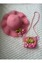 Girl's Straw Hat and Bag Set Pink Floral Summer Combination 3-9 Years Old - 4
