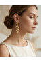Tarnish-Resistant Steel Rose Detailed Dangle Long Earrings - 5.5 cm