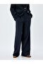 Pleat Detailed High Waist Wide Leg Fabric Pants with Pockets - 2