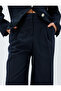 Pleat Detailed High Waist Wide Leg Fabric Pants with Pockets - 5