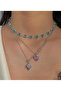 Silver Blue Mini Heart Choker