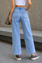 Women's High Waist Wide Leg Mom Jean Pants - 6