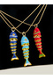 Steel Red Fish Necklace - 7