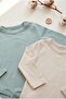 100% Cotton Double Bodysuit with Snap Fasteners Baby Long Sleeve Newborn Child Unisex - 3