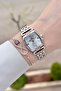 Rose Silver Color 24 mm Women Wrist Watch with Gift Package - 4