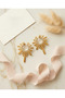 Anti-Tarnish Steel Zircon Stone Sun Design Earrings - 4