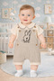 Baby Set Salopet Unisex Vertical Striped Rabbit Jumpsuit