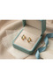Women's Hoop Earrings with Zircon Embellished and Turquoise Enamel - 4
