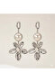 Non-Tarnish Steel Dangle Pearl Flower Model Long Large Earrings - 6.3 cm