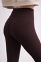 Women's High Waist Gathering Tights Slim Fit Stretchy Casual Brown Tights - 5