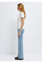 Button Detailed Ecru Polo T-Shirt Fitted / Bodycon Cut 1613944-70057 - 4