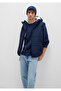 Hooded Navy Blue Puffer Vest Regular Fit / Regular Cut 0110455-82318