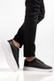 Men's Black Casual Lightweight PU Stitched Sole Walking Guaranteed Sports Sneakers - 7