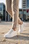 Men's White Smart Lace-Up Casual Lightweight Poly Stitched Sole Walking Guaranteed Sports Shoes - 7