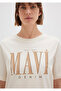 Logo Printed Beige T-Shirt Regular Fit / Normal Cut 1611990-70008 - 6
