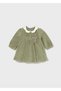 Newborn Baby Girl Collared Velvet Dress - 3