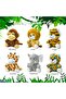 6-Piece Mini Jungle Stuffed Animal Plush Set,5-Inch Lion,Monkey,Elephant,Giraffe,Tiger,and Leopard - 2