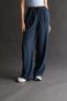 4629 Women's Wide Leg High Waist Viscose Palazzo Pants Navy Blue - 7