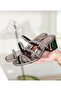 Stylish Patent Leather Shiny High-Heeled Stone Slippers That Can Be Worn with Anything. - 7