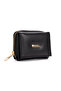 Women's Black Hand and Shoulder Bag with Three Compartments and Black Wallet Card Holder - 5