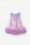 Lilac Ruffle Detailed Sequined Baby Girl Dress - Dakota - 3