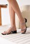 Emma Women's Thick Heeled Black Slippers - 6