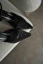 Black Textile Fabric Stoned Women's Heeled Shoes Tr08Ms18A - 8