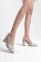 Gray Patent Leather Women's Heeled Shoes Tr18Ms18D - 4