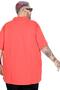 Mode XL Large Size Polo Zipper T-Shirt 25550 Coral - 5