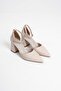 Beige leather women's high heeled shoe tr08ms11g - 4