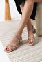 Rose Gold Stone Women's Heeled Sandals Tr25My05B - 3