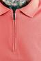 Mode XL Large Size Polo Zipper T-Shirt 25550 Coral - 4