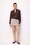 4815 Women's Satin Kraş Shirt Brown - 5
