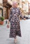 Pleated Skirt Satin Double Set 1693 - 3