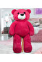 Giant Plush Bear with Bow Tie - Bobi̇, a Legendary Gift for Your Loved One Fuchsia - 2