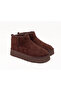 Yuvo Brown Suede Winter Thick Sole Women's Boots with Fur Inside - 6